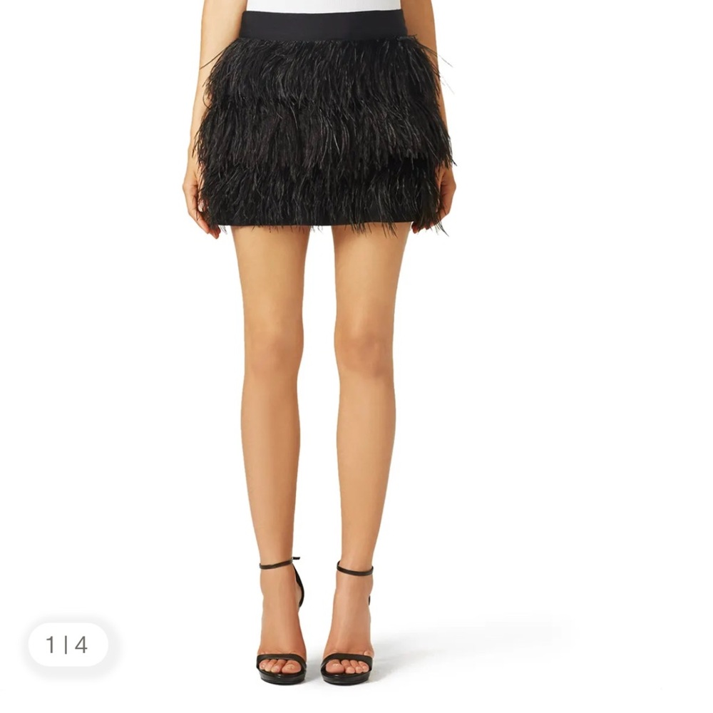 Milly Black Ruffled Mini Skirt Cocktail - Picture 5 of 6